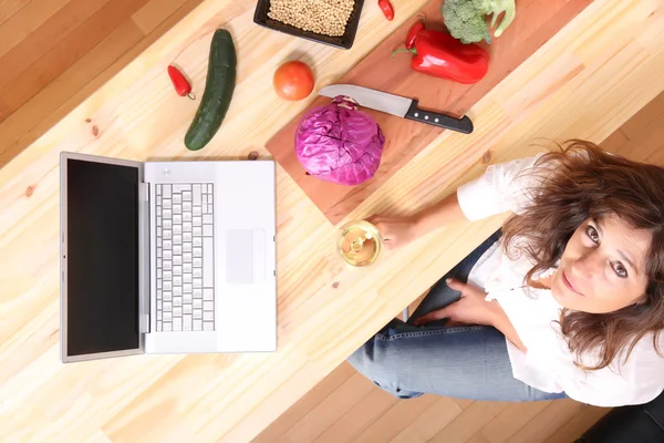 Cucinare su Internet — Foto Stock